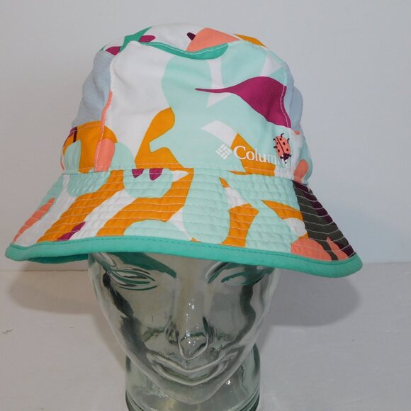 Columbia Youth o/s Multicolor Floral Ladybug sun protection beach Bucket hat - Picture 8 of 11